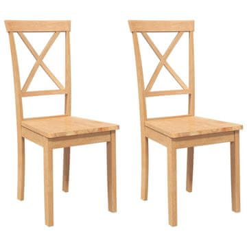 Vidaxl Jedilni stoli 2 kosa masivne lesene gume