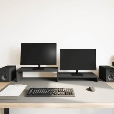 Vidaxl Stojalo za monitor črna hrast 54x22x15 cm inženirski les