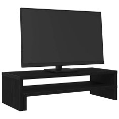 Vidaxl Stojalo za monitor črna hrast 54x22x15 cm inženirski les