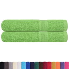 Vidaxl Brisače 2 kos zelena 100x200 cm 360 gsm 100% bombaž