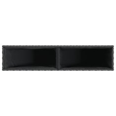 Vidaxl Vrtna korita z 2 loncema 2 kosa črna 90x20x40 cm poli ratan