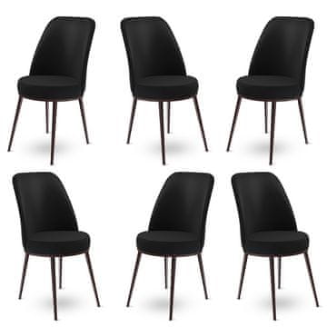 Woody Fashion Chair Set (6 Pieces) Dexa - Black, Brown