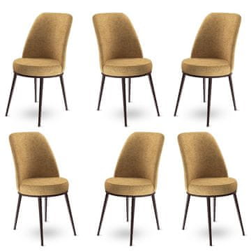Woody Fashion Chair Set (6 Pieces) Dexa - Cappuccino, Brown