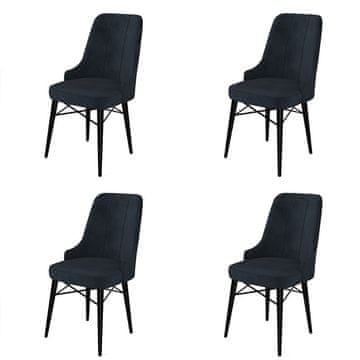 Woody Fashion Chair Set (4 Pieces) Pare - Anthracite, Black