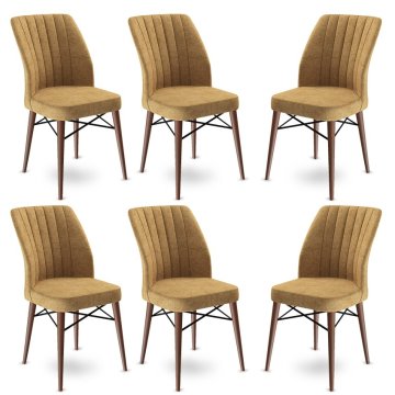 Woody Fashion Chair Set (6 Pieces) Flex - Cappuccino, Brown