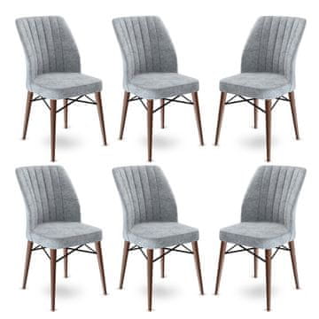 Woody Fashion Chair Set (6 Pieces) Flex - Grey, Brown