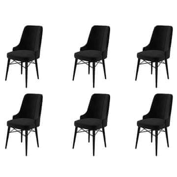Woody Fashion Chair Set (6 Pieces) Pare - Black
