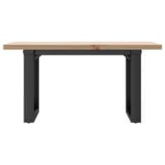 Vidaxl Klubska mizica O okvir 80x50x40,5 cm trdna borovina jeklo