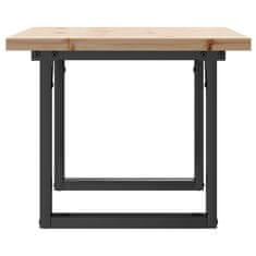 Vidaxl Klubska mizica O okvir 80x50x40,5 cm trdna borovina jeklo