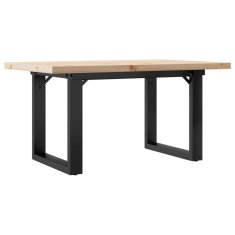 Vidaxl Klubska mizica O okvir 80x50x40,5 cm trdna borovina jeklo