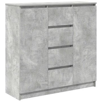 Vidaxl Komoda s predali betonsko siva 100,5x35x98,5 cm inženirski les