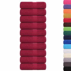Vidaxl Brisače 10 kos bordo 30x30 cm 360 g/m² 100% bombaž