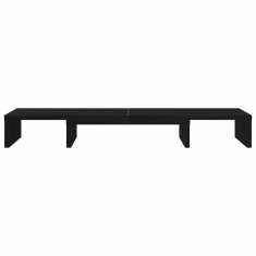 Vidaxl Stojalo za monitor nastavljivo črna hrast 80x24x10,5 cm