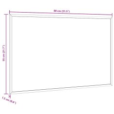 Vidaxl Kredna tabla z okvirjem iz masivnega borovega lesa črna 80x55cm