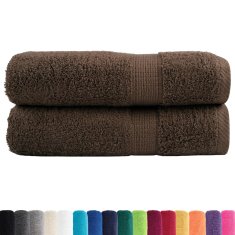 Vidaxl Premium kopalne brisače SOLUND 2 kosa rjava 100x150 cm 600 g/m2