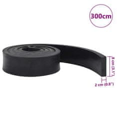 Vidaxl Gumijasti rob za snežni plug črn 300x8x2 cm