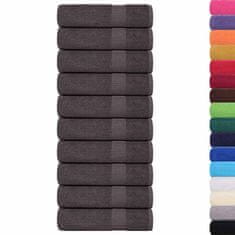 Vidaxl Brisače za tuširanje 10kos FROGN antracit 70x140 cm 100% bombaž