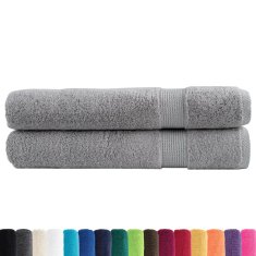 Vidaxl Premium brisače za savno SOLUND 2 kosa siva 80x200 cm 600 gsm