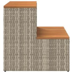 Vidaxl Korak za masažno kad 50x50x50,5 cm poli ratan/trden akacija