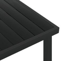 Vidaxl Vrtna miza črna 140x90x74 cm aluminij in WPC