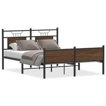 Vidaxl Posteljni okvir brez vzmetnice hrast 140x200 cm inženirski les