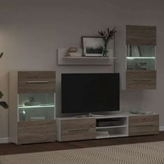 Vidaxl 5 kosov TV enote z LED osvetlitvijo Sonoma Oak Engineered Wood