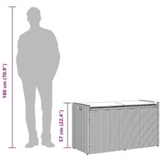 Vidaxl Zunanja klop za shranjevanje z blazino Beige 100 cm poli ratan