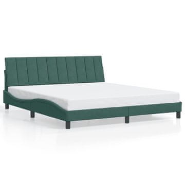 Vidaxl Posteljni okvir brez vzmetnice Hanko temno zelen 180x200 cm žamet