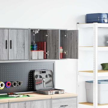 Vidaxl vidaXL Stenske omarice za garažo 2 kosa sonoma sivo lepljen les