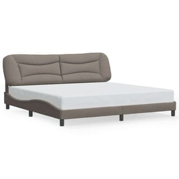 Vidaxl Posteljni okvir brez vzmetnice Hvar taupe 200x200 cm blago