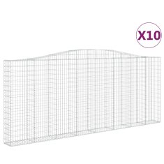 Vidaxl Obokane gabion košare 10kosi 400x30x160/180 cm pocinkano železo