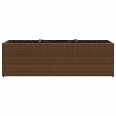 Vidaxl Vrtna korita s 3 lonci 2 kosa rjava 105x30x32 cm poli ratan