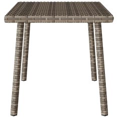 Vidaxl Vrtna kavna miza pravokotna siva 60x40x37 cm poli ratan