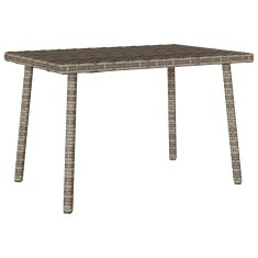 Vidaxl Vrtna kavna miza pravokotna siva 60x40x37 cm poli ratan
