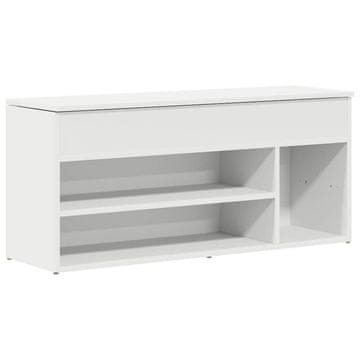 Vidaxl Klop za čevlje bela 102x30,5x45 cm inženirski les