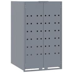 Vidaxl Lopa za smetnjak za 1 smetnjak siva 69x79x117 cm jeklo