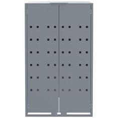 Vidaxl Lopa za smetnjak za 2 smetnjaka siva 138x79x117 cm jeklo