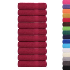 Vidaxl Brisače za roke 10 kos bordo 50x100 cm 360 g/m² 100% bombaž