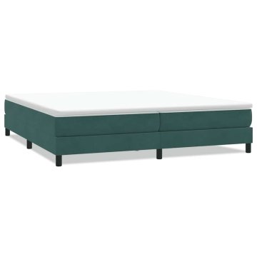 Vidaxl Box Spring postelja brez vzmetnico Temno zelena 200x210cm Žamet