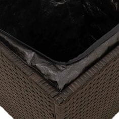 Vidaxl Vrtni stolčki z blazinami 2 kosa Rjava 40x40x43 cm Poly Rattan