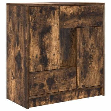 Vidaxl Komoda s predali in vrati, dimljeni hrast, 70,5x34x74,5 cm