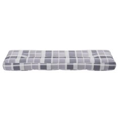 Vidaxl Blazina za kavč iz palet siv karo vzorec 120x40x12 cm