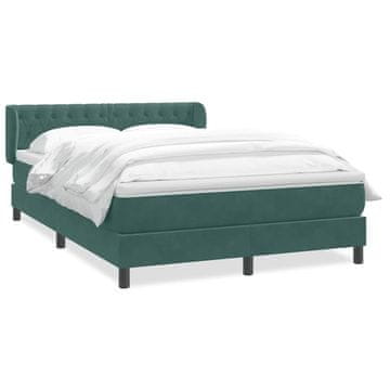 Vidaxl Box spring postelja z vzmetnico temno zelena 160x220 cm žamet