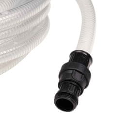 Vidaxl Sesalna cev s PVC priključki prozorna 1 10 m PVC