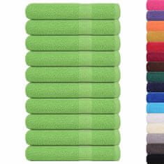 Vidaxl Brisače 10 kos zelena 100x200 cm 360 gsm 100% bombaž