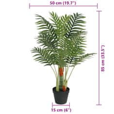 Vidaxl Umetna palma s 3 debli zelena 85 cm PP