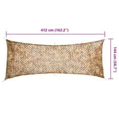 Vidaxl Maskirna mreža z vrečko za shranjevanje 412x144 cm peščena