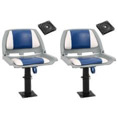 Vidaxl Sedež za čoln 2 kosa s podstavkom nastavljiv 360° vrtenje