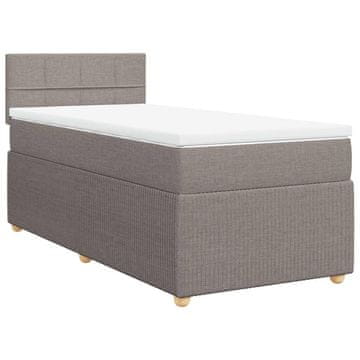 Vidaxl Box spring postelja z vzmetnico taupe 80x200 cm blago