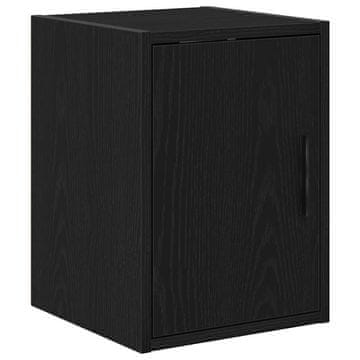 Vidaxl Garažni stenski kabinet črni inženirski les